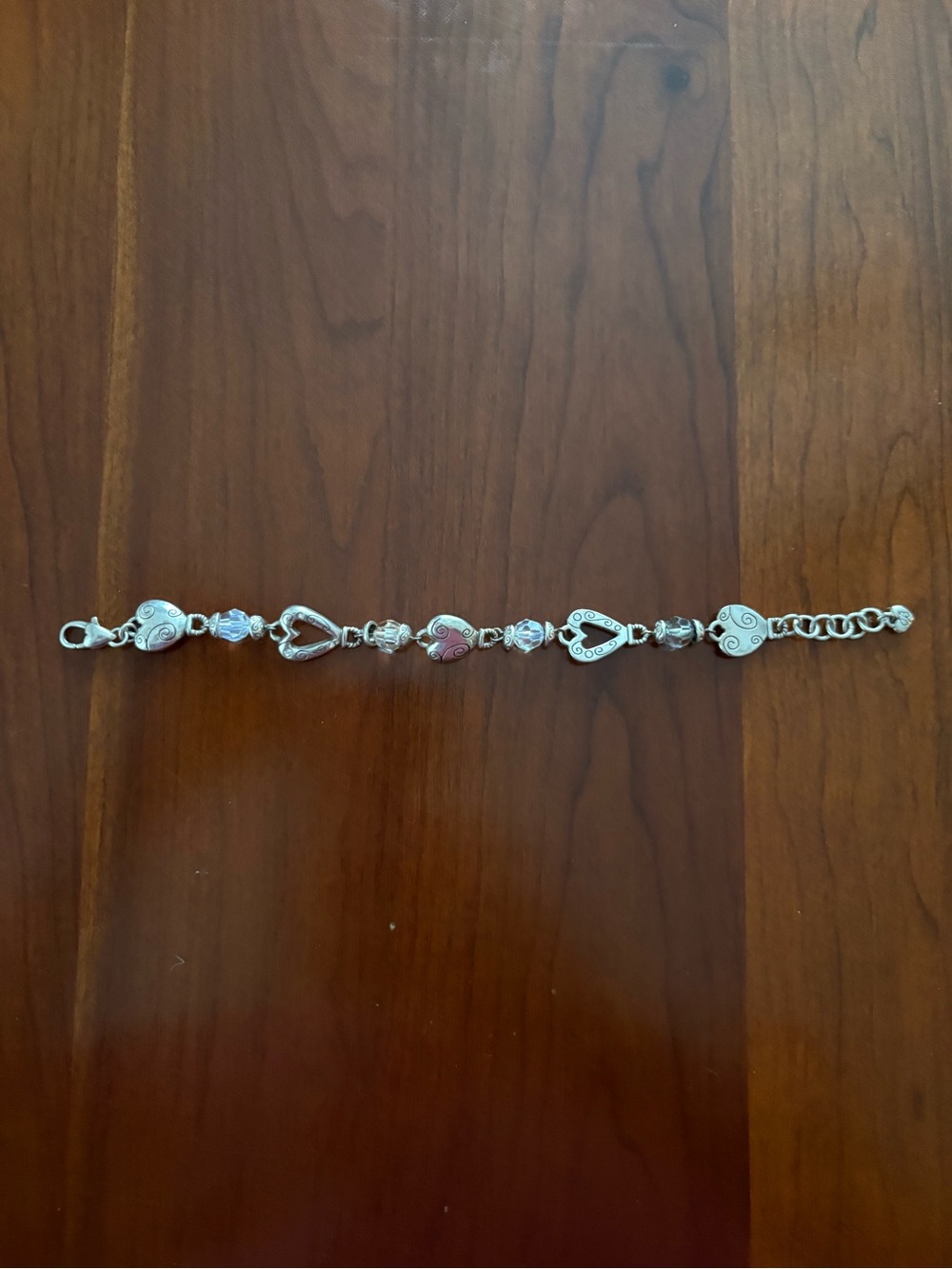 Brighton Silver Heart Bracelet with Pink Details